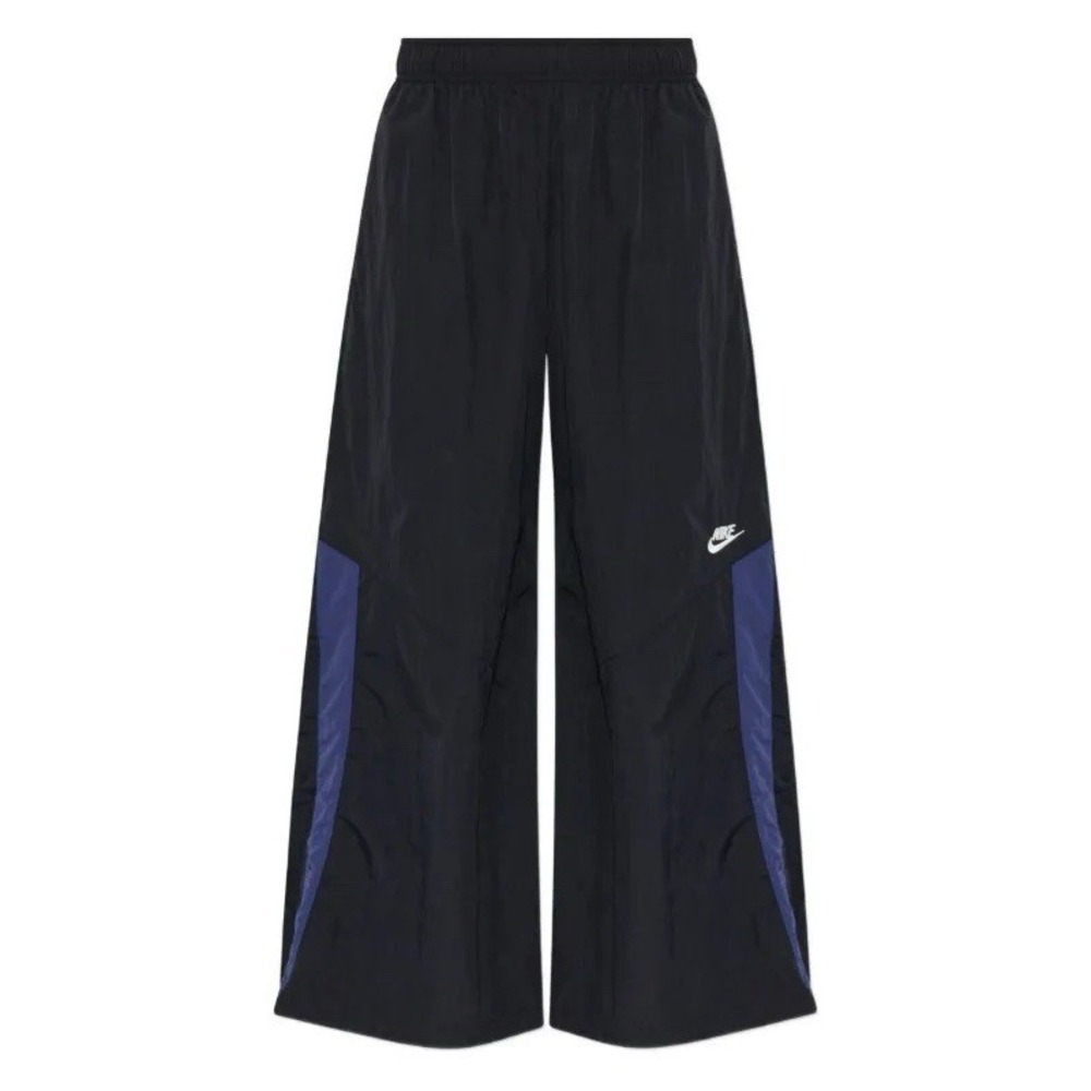 NWT Women's Nike Sportswear Wide Leg Woven Pants Sz XL Navy Black IH8508